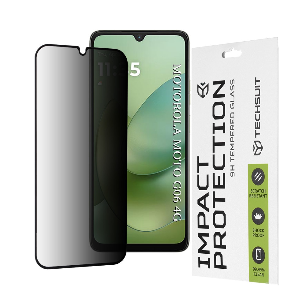 Folie pentru Motorola Moto G06 / Moto G06 Power - Techsuit 111D Privacy FullA Glue - Black