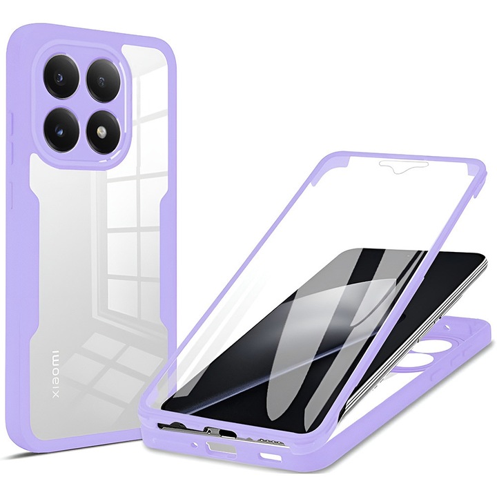 Husa 360° (fata + spate) pentru Xiaomi 15T, Accesorio ColorVerse, Purple
