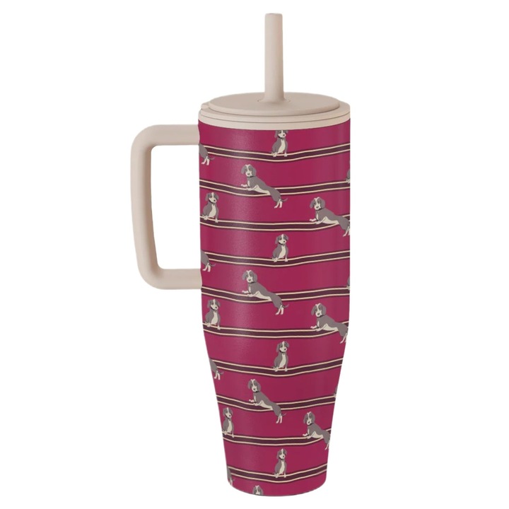 Cana Termos Burga On Hold 1.2 L cu capac anti scurgeri si pai reutilizabil, inox