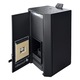 Pachet Centrala pe peleti Fornello EVA B Black 25 KW, pompa circulatie, vas expansiune, Grup siguranta, WI-FI, buncar, tiraj fortat, kit evacuare 2.5 ml, Clasa A++, recomandat pentru 160 mp, Negru