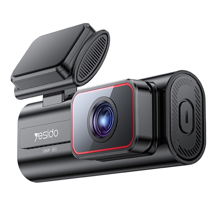 Camera Auto DVR Compactă Yesido KM21, Ecran Integrat, Full HD 1080p, Neagră