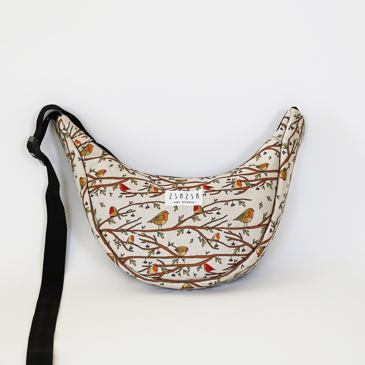 Női táska, bézs, nyomott mintás, 25cm x 15cm x 6cm