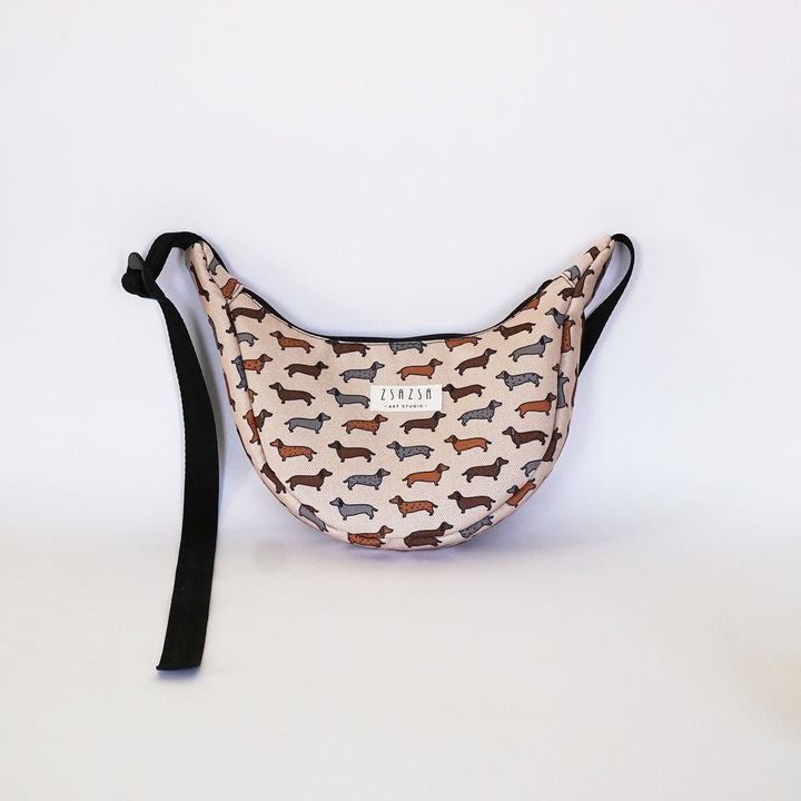 Női táska, bézs, mintás, 25cm x 15cm x 6cm