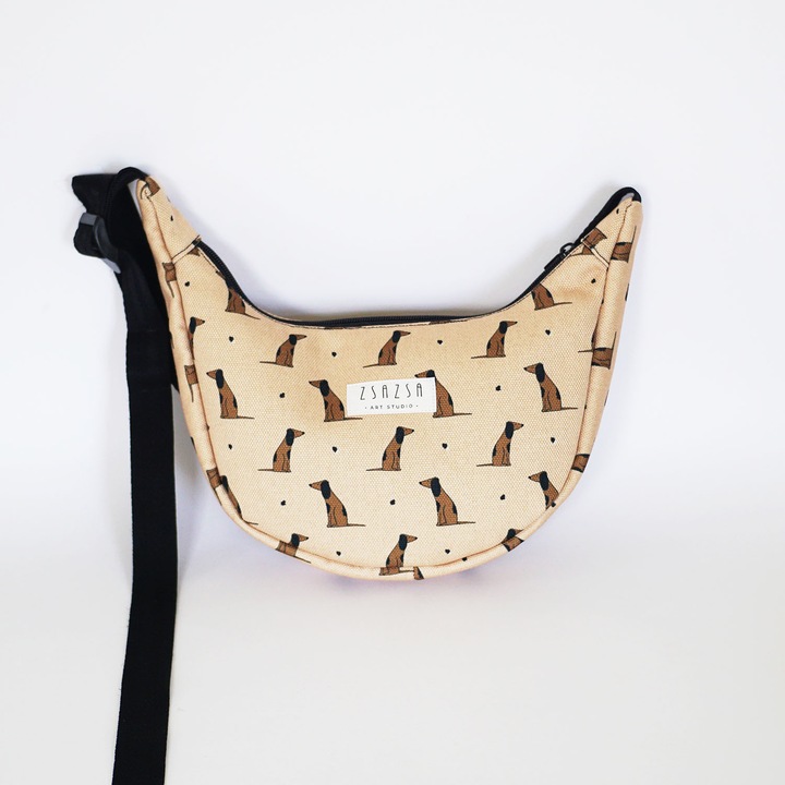 Női táska, bézs, mintás, x x, Bézs, 25 x 15 x 6 cm