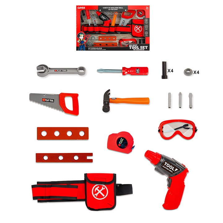 EmonaMall W5651 Gyerek szerszámöv, piros