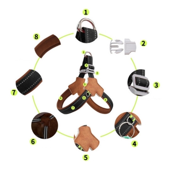 Ham anti-tractiune pentru caini, respirabil, din materiale premium, marime L