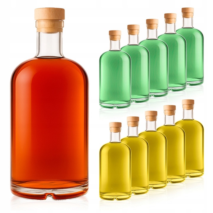 Készlet szintetikus dugós üvegekkel, SuperButelki, Tadek, 1000 ml, tartós, kiváló minőségű, magasság 23 cm, szélesség 9.3 cm, 23 x 9.3 cm, átlátszó, 16 db