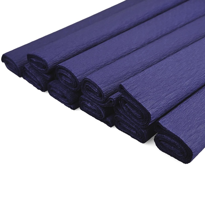 Set Hartie Creponata, Netuno, 200 x 50 cm, Bleumarin, Elasticitate Ridicata, Usor De Utilizat, Pentru Proiecte DIY, Creativitate, Realizare De Decoratiuni, 10 Buc
