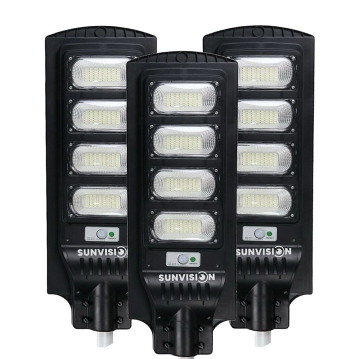 Lampă solară stradală Sunvision, 1800W, pornire automată, IP65, înălțime de instalare 3-5m