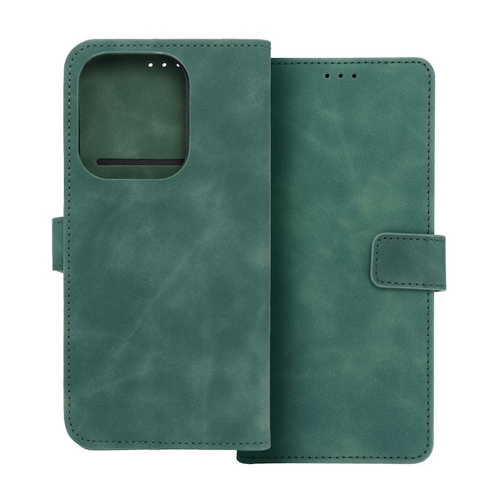 Xiaomi Redmi 15C 4G / Redmi 15C 5G / Poco C85 4G kompatibilis telefontok, könyvtok, bankkártyatartós, mágneszáras, zöld, Tender Book