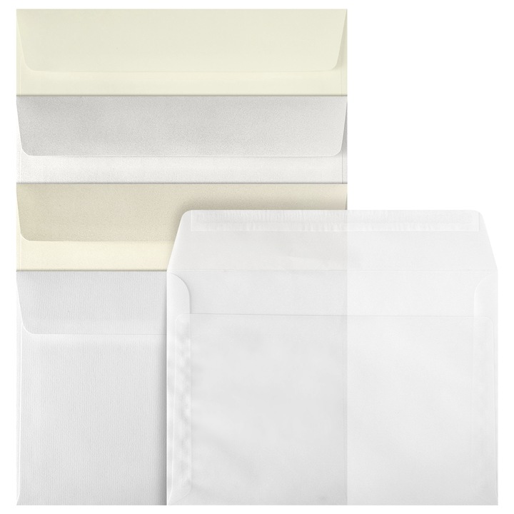 Комплект декоративни пликове, Нептун, хартия, C5, 162 x 229 мм, цветни, идеални за изпращане на покани, поздравителни картички, писма, триъгълен капак с лепилен слой отдолу, многоцветни, 20 броя