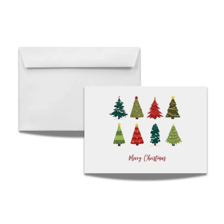 Комплект декоративни пликове, Netuno, хартия, C6, 114 x 162 мм, с принт, за Коледа, идеални за изпращане на картички, 120 гр/м², бели, 25 броя