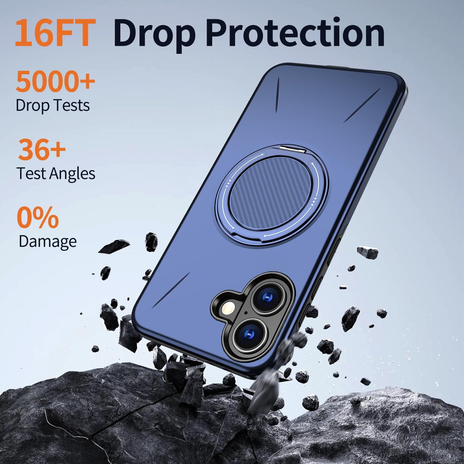 Husa pentru Samsung Galaxy A06/Galaxy A07, Rezistenta militara la socuri! Huska cu suport magnetic 360° compatibil MagSafe si design modern - Albastru Inchis