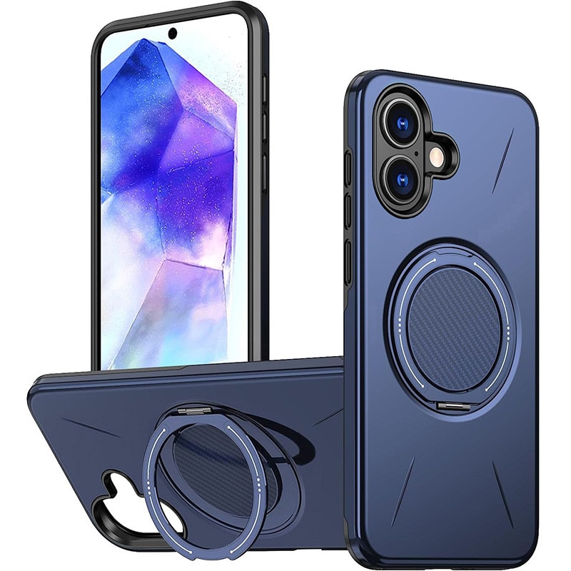 Husa pentru Samsung Galaxy A06/Galaxy A07, Rezistenta militara la socuri! Huska cu suport magnetic 360° compatibil MagSafe si design modern - Albastru Inchis