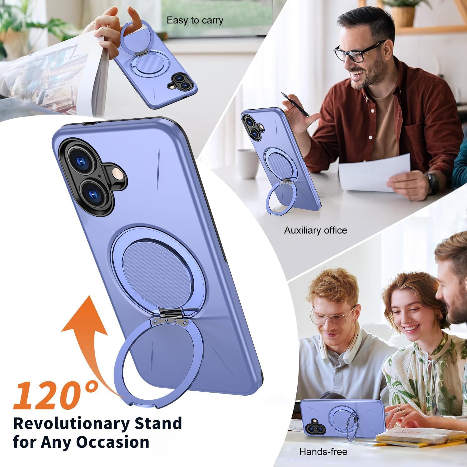 Husa pentru Samsung Galaxy A06/Galaxy A07, Rezistenta militara la socuri! Huska cu suport magnetic 360° compatibil MagSafe si design modern - Violet deschis