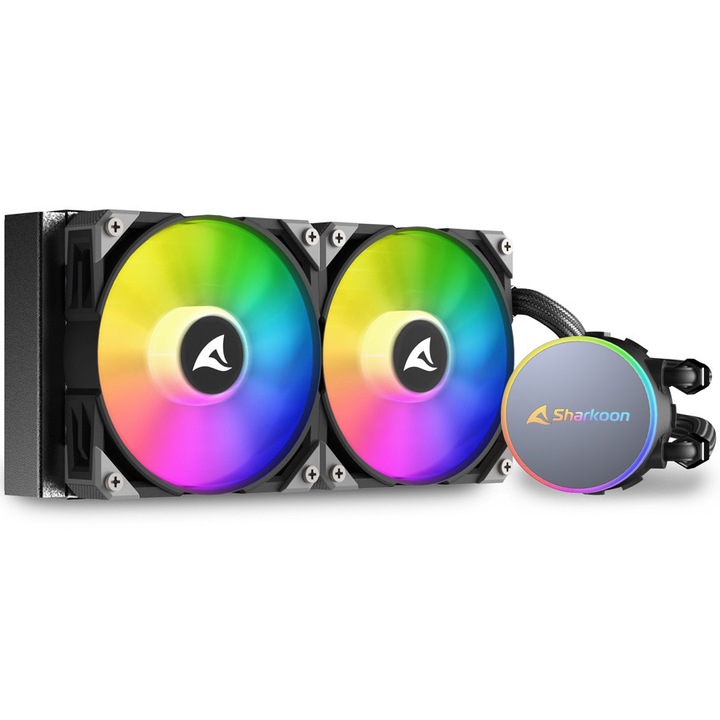 Охладител за процесор Sharkoon All-in-One Water Cooling S70 RGB, 2x 120 ARGB PWM