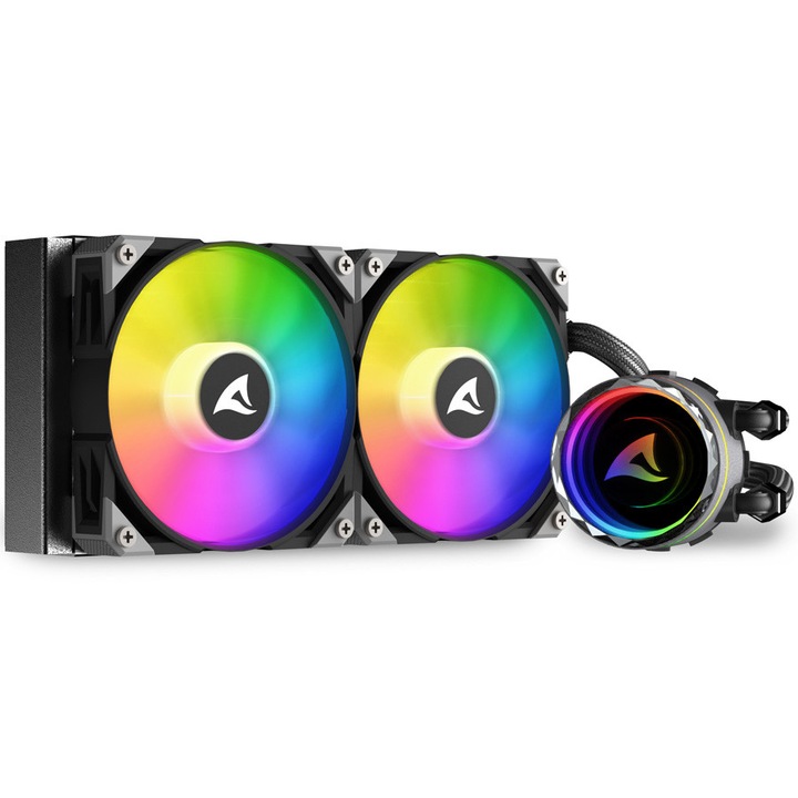 Охладител за процесор Sharkoon All-in-One Water Cooling S80 RGB, 2x 120 ARGB PWM