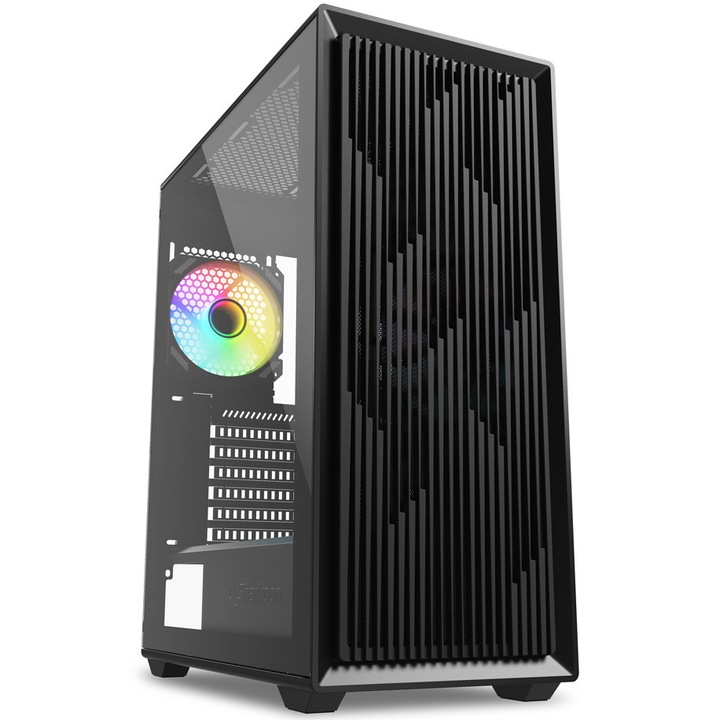 Carcasa Sharkoon RGB VK2, ATX, Tempered Glass, 1x 120 ARGB Fan, ARGB Controller