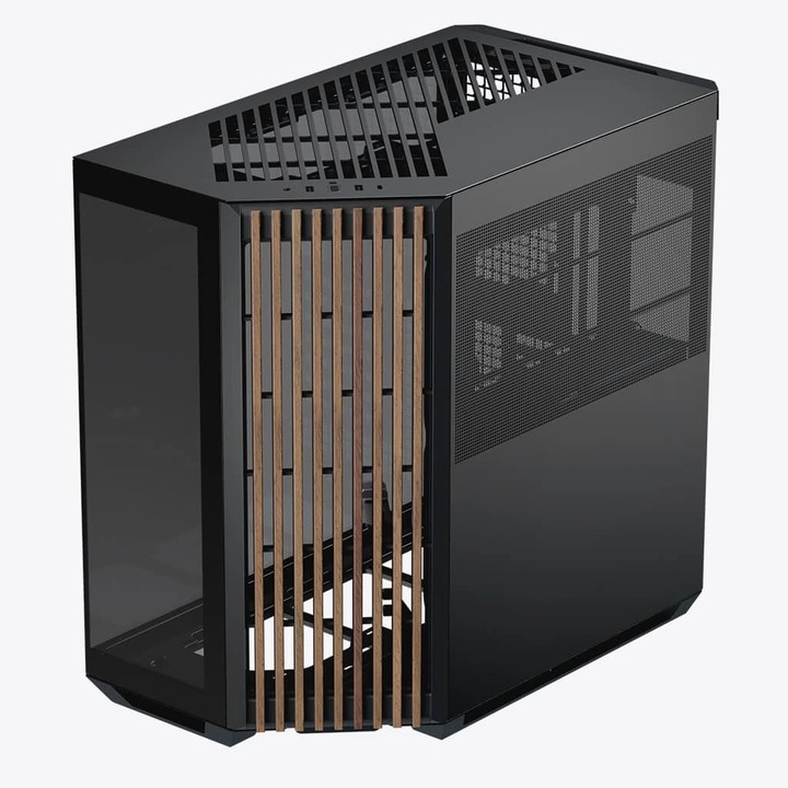 Carcasă PC APNX ATX - V1-W, Lemn, Negru, Middle Tower