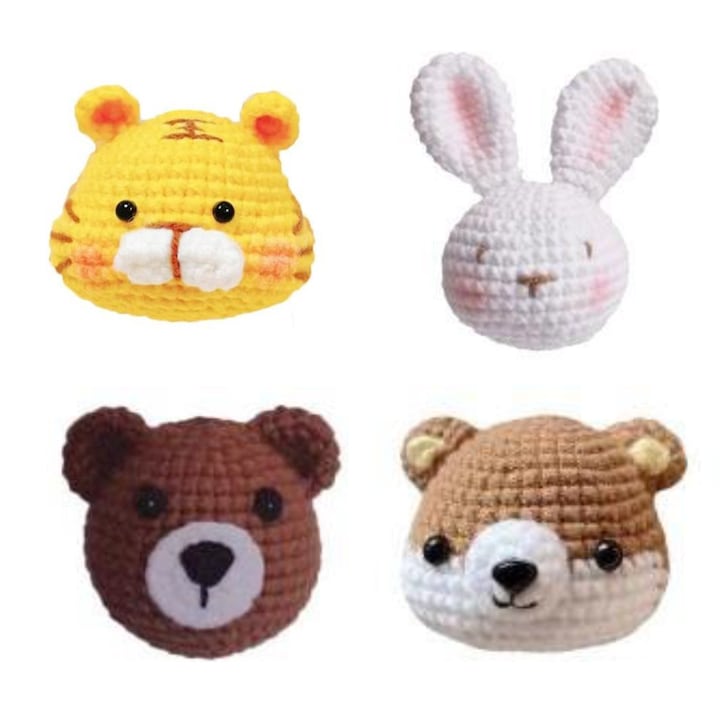 Set de crosetat animale Timeless Tools, 4 piese, pentru incepatori