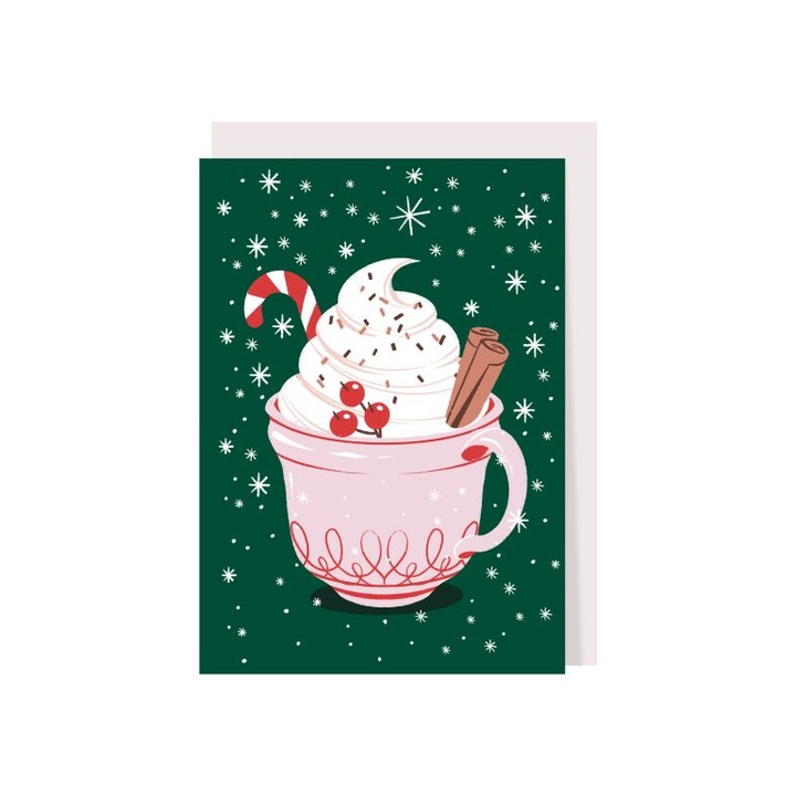 Felicitare de Crăciun, cu plic din hârtie ecologică, dimensiune standard, carton