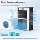 Dezumidificator si purificator, Aiorber, Purificare a aerului cu ioni negativi, afisaj LED, control inteligent al umiditatii, Rezervor 3000ml, iluminare RGB colorata, alb
