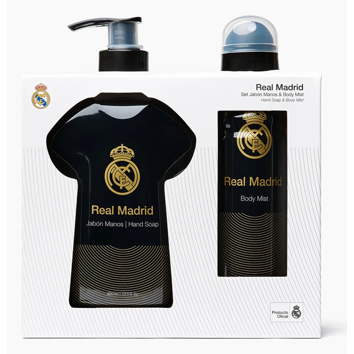 Подаръчен комплект за мъже, течен сапун и спрей за тяло, Реал Мадрид, 2 артикула