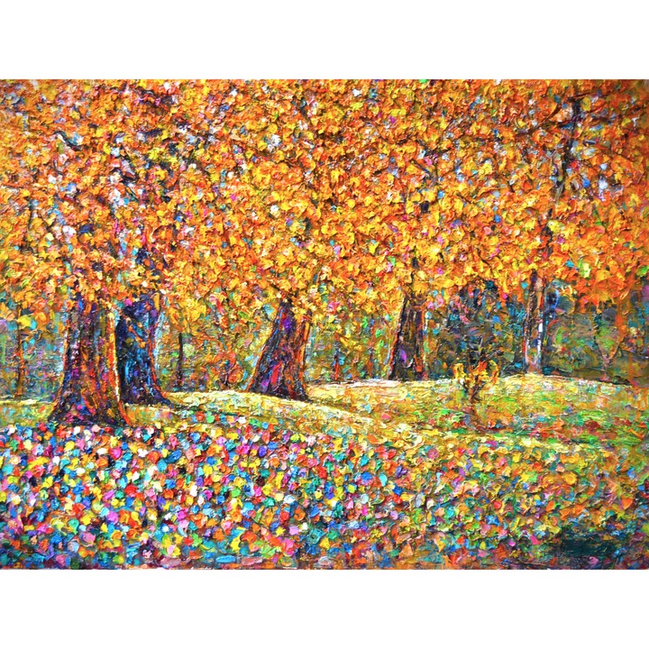 Olajfestmény Meleg Ősz, kézzel festett Dejan Dachevski művész által, 70 x 50 cm