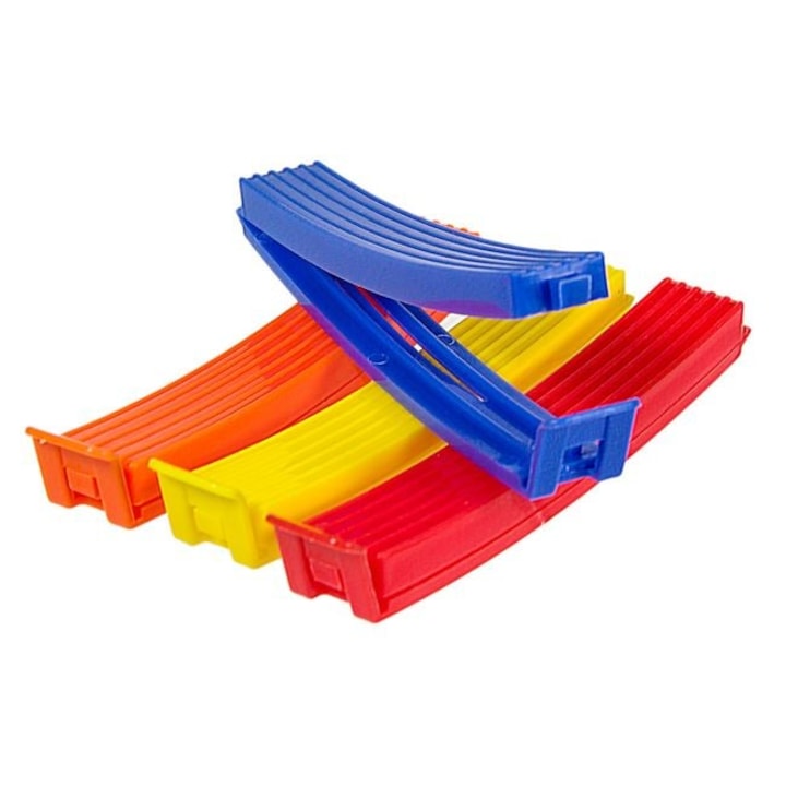 Clipsuri pentru sigilarea pungilor, DASINU, 10 cm, set 4 buc, multicolor