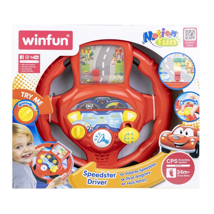 Volan interactiv Winfun cu sunete si lumini, 2 ani, baieti
