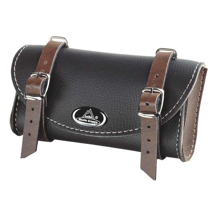 Mini geantă pentru bicicletă, montare pe șa de bicicletă BORSELLO din piele SKAI italiană, multicolor