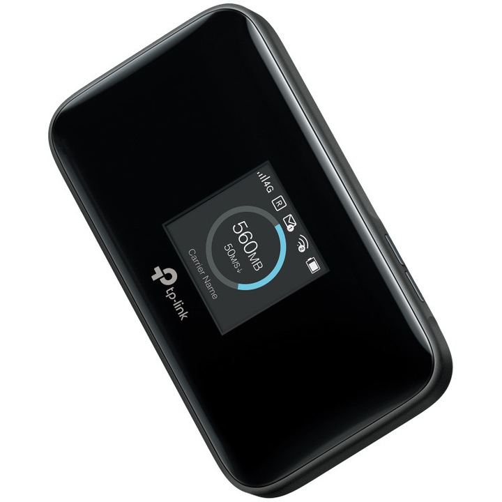 Безжичен рутер TP-Link M7750 4G LTE, Преносим, Cat 12 скорост до 600 Mbps, До 32 устройства, Слот за нано SIM, Micro SD, Батерия 3280mAh