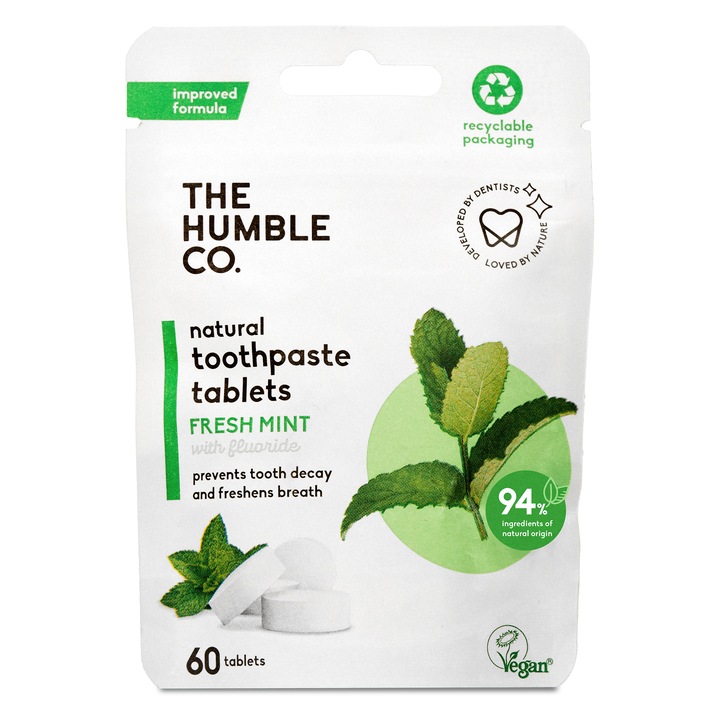 Паста за зъби The Humble Co. на таблетки 60бр., Мента