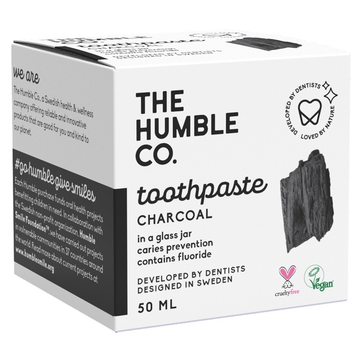 Паста за зъби The Humble Co. в буркан 50ml, Активен Въглен