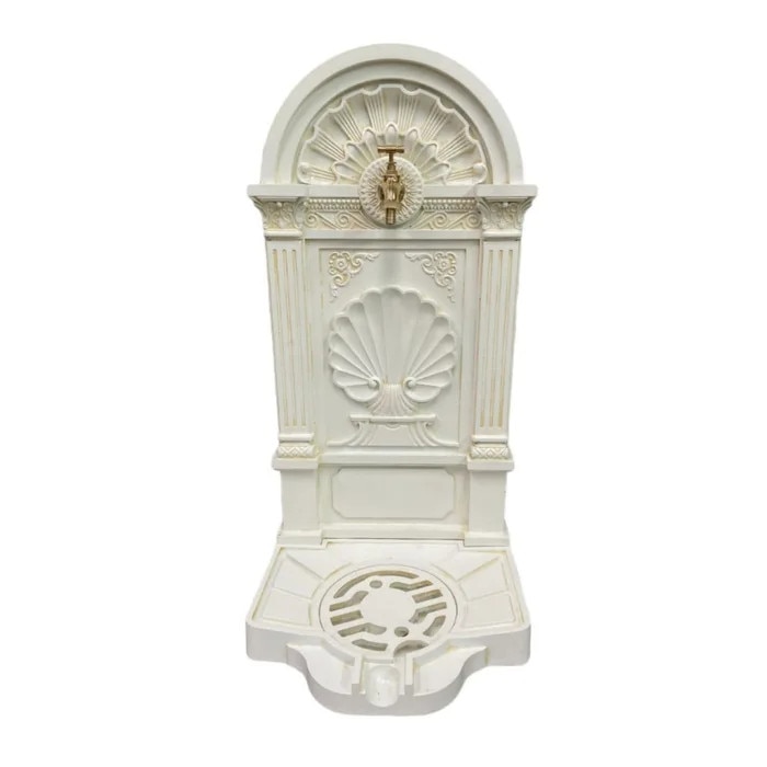 Cismea Blanca, decoratiune gradina, aluminiu, alb, 39x32x83cm