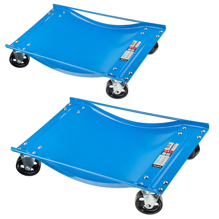 Set 2 Carucioare transport auto Stix, capacitate 500 kg, dimensiune platforma 60, 5x36cm, 4 roti pivotante