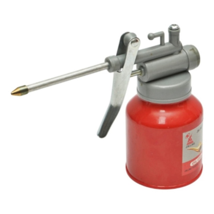 Ръчна помпа за масло OMC, метална, 250 мл, червена, херметичен резервоар