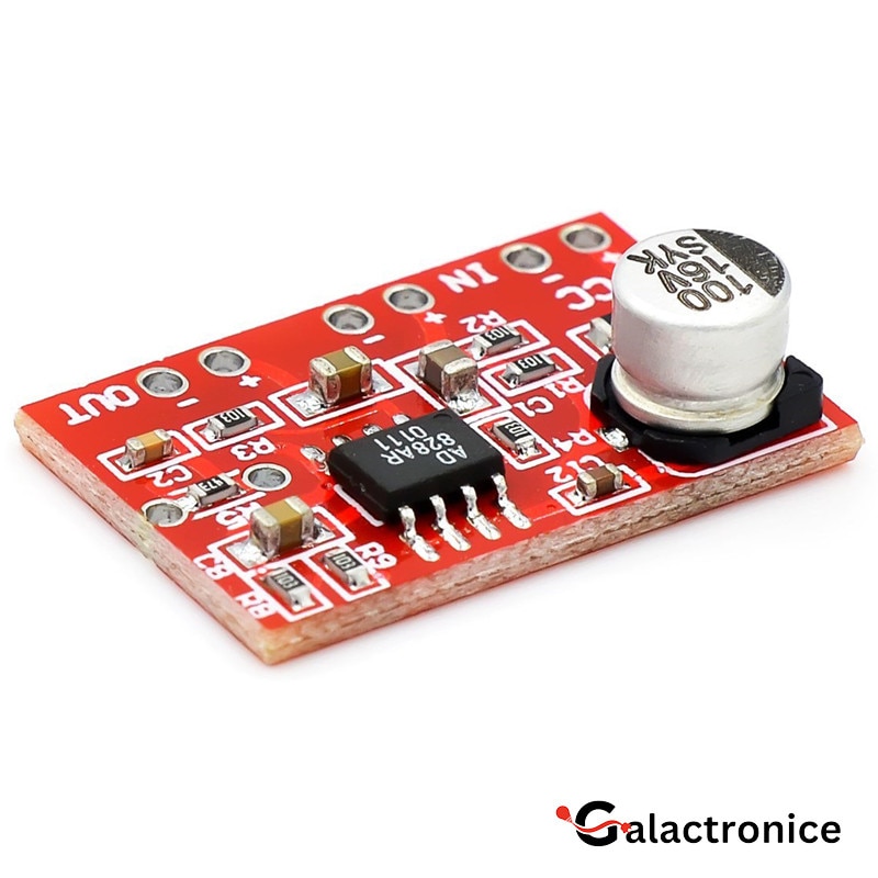 Preamplificator AD828 cu 1 canal pentru microfon dinamic, DC 3.8