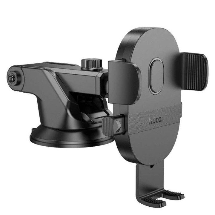 Suport Auto Hoco H19, pentru telefoane 4.7-7 inch, negru, ABS + silicon, 105x110x114mm