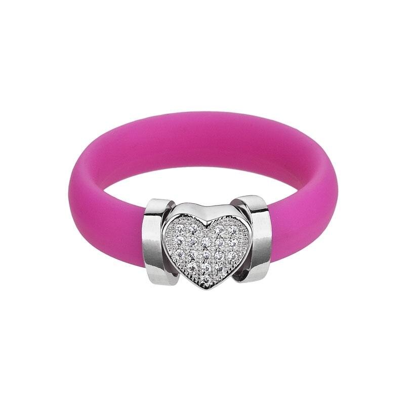 Inel, C, A la mode de argint Preciosa (Rosa), Roz, Argintiu