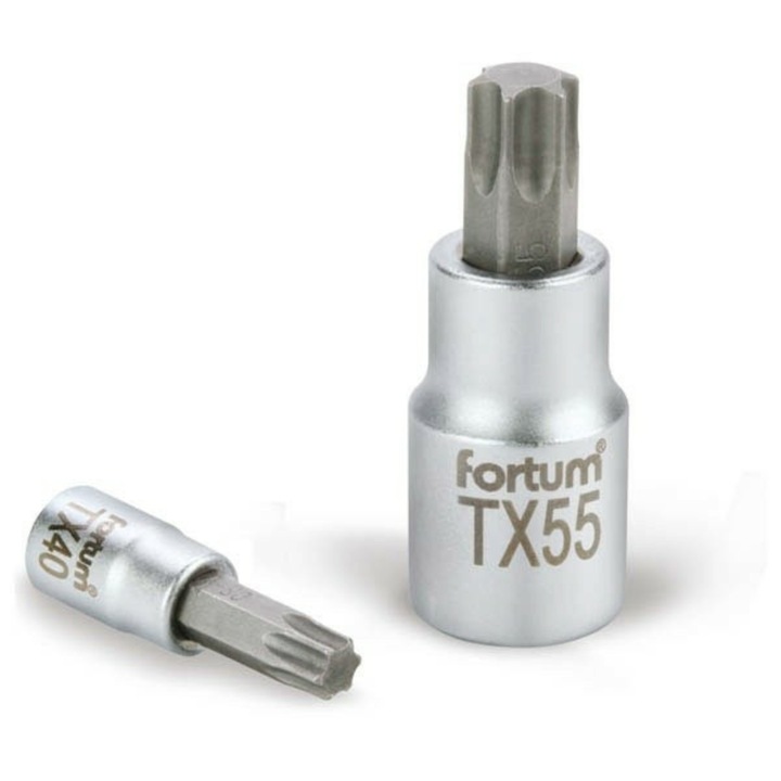 Cheie tubulara, Fortum, Torx T60 1/2", Argintiu