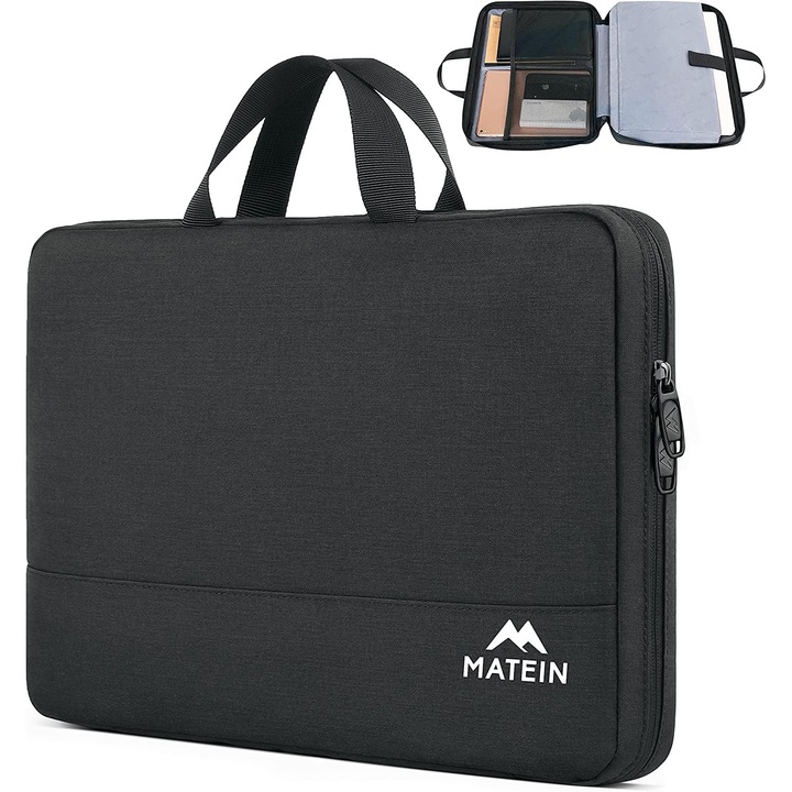 Husa Pentru Laptop Matein 15, 6 Inch, Husa Impermeabila Pentru Laptop Cu Maner, Husa Pentru Laptop, Husa Pentru Notebook Pc De 15-15, 6 Inch, Compatibila Cu Lenovo, Hp, Acer, Chromebook Dell, Negru