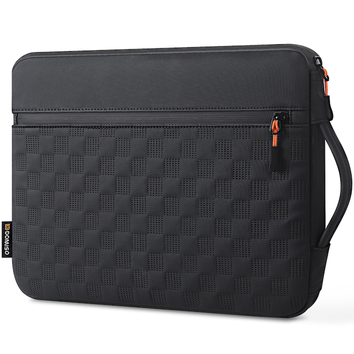 Geanta Laptop Domiso Impermeabila Pentru Macbook Pro/Air M3/M2/M1 A2779, Husa Laptop Rezistenta La Socuri A2442 Cu Fermoar, Compatibila Cu Laptopuri De 14 Inch, Neagra