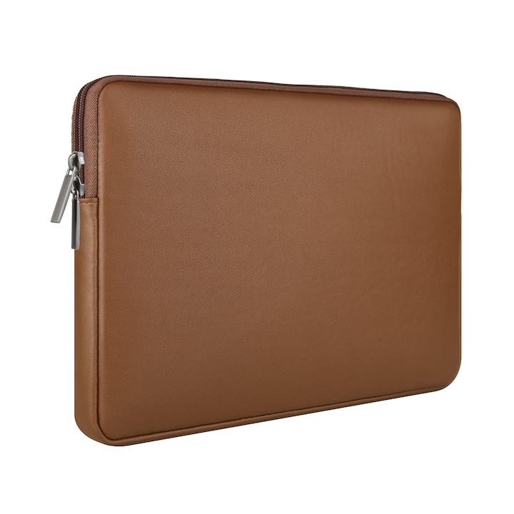 Husa De Laptop Rainyear Din Piele Pu Moale, Compatibila Cu Notebook-Ul De 14 Inch, Chromebook-Ul, Geanta De Transport Impermeabila De Protectie Pentru Macbook Air De 15 Inch, M4, M3, M2, Maro