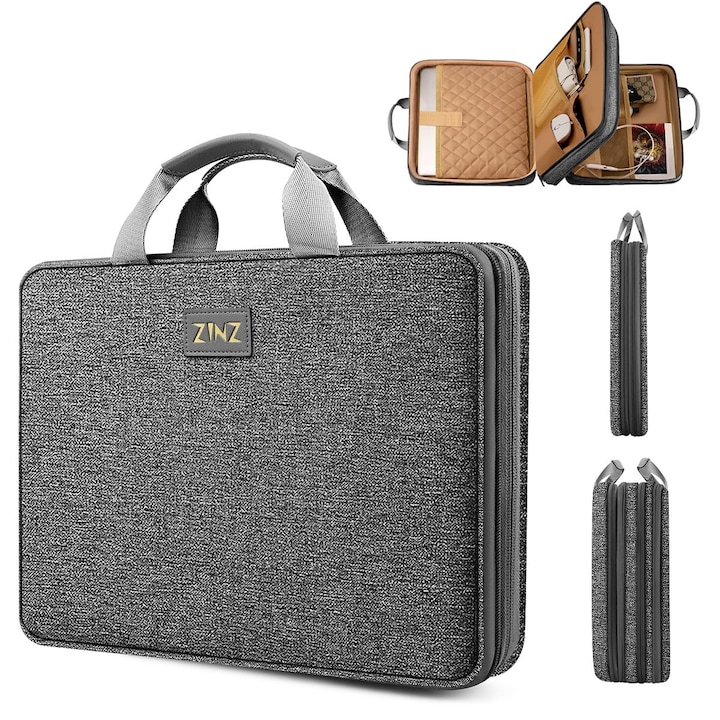 Geanta Extensibila Pentru Laptop Zinz, Servieta De Protectie Pentru Macbook Air 13 Inch M2 A2681 M1 A2337 A2179 A1932/Pro 13 M2 M1 A2338 A2251 A2289 A2159 A1989 A1706 A1708, D01G01