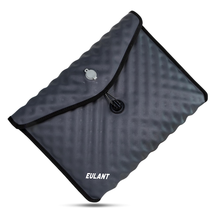 Husa Laptop Gonflabila Eulant Pentru 14 Inch, Gri, Protectie Impermeabila La 360°, Compatibila Cu Macbook Air M1/M2/M3/M4 Pro/Max, Inchidere Cu Catarama Magnetica
