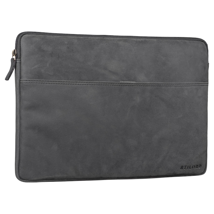 Geanta De Laptop Stilord 'Murphy' Din Piele, Tip Husa Vintage, Ideala Ca Geanta Pentru Macbook 16 Inch, Geanta Pentru Laptop 15 Inch, Geanta De Protectie Pentru Dosar De Documente, Culoare: Avaro - Gri