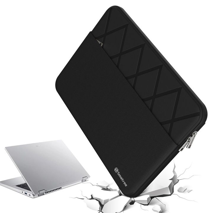 Geanta De Protectie Impermeabila Smatree Pentru Laptop De 13 Inch, Anti-Soc, Adaptata Pentru Laptopul Acer Spin 3 Sp313-51N-50R3 2 In 1, Travelmate B3 Tmb311-32-C7Gs, Geanta Pentru Laptop De 13 Inch, Neagra (E437)
