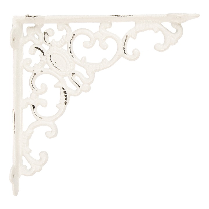 Suport polita fier alb vintage 4x21x21 cm