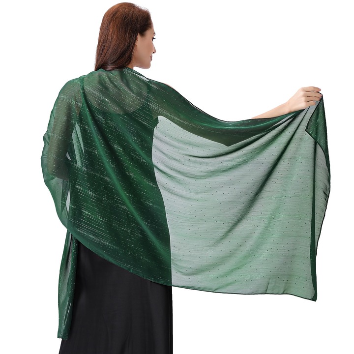 Ladiery női sál, zöld, sifon